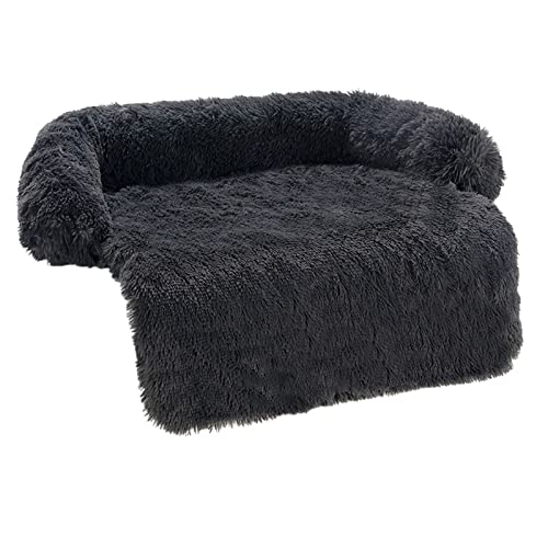 BUUNHI Hundebett Hundebettmatte Abdeckung für Sofa, Flauschige Hundebetten, Kissen, Hundebett, Sitz, Auto, Haustierdecke Hundematte (Color : Dark Gray, Size : L) von BUUNHI