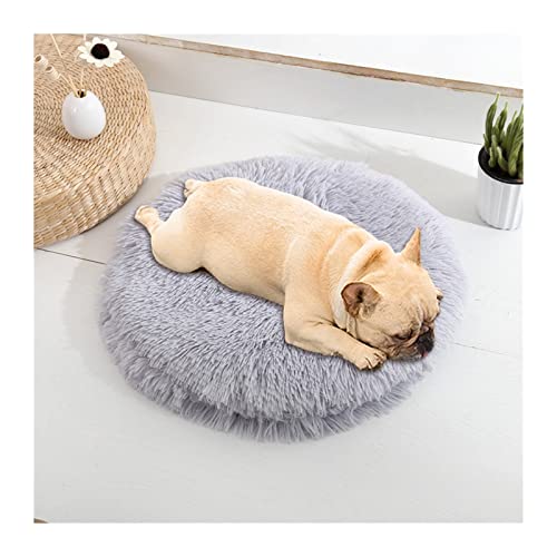 BUUNHI Hundebett Hundekissenbett Haustiersofa für Katzenhundehausbett Runde Katze Winter warmes Bett Haustierbetten Hundematte (Color : Pad-Light Grey, Size : 80cm) von BUUNHI