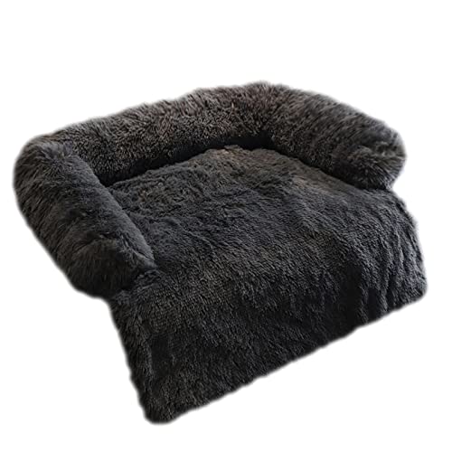 BUUNHI Hundebett Hundeschlafsofa mit Reißverschluss, Haustierbetten für Katzen, großes Hundebett, Katzenmatten, Haustiernestkissen Hundematte (Color : 3027 Zip Dark Grey, Size : M) von BUUNHI