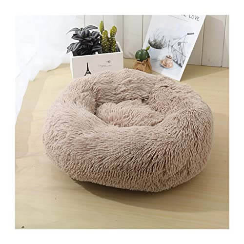 BUUNHI Hundebett Katzenbett Hundebett Haus Zwinger Haustiermatten Weiche Lange Plüschmatte Haustier Warmes Korbkissen Katzenhaus Hundematte (Color : Khaki, Size : XXL 100cm) von BUUNHI