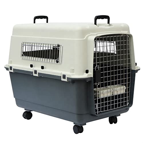 BUUNHI Hundebett Kunststoff Airline Shipping Approved Hundetransportbox Haustierkäfige Taschenträger und Reisekisten Zwinger Hundematte (Color : White, Size : 7-XXXL) von BUUNHI