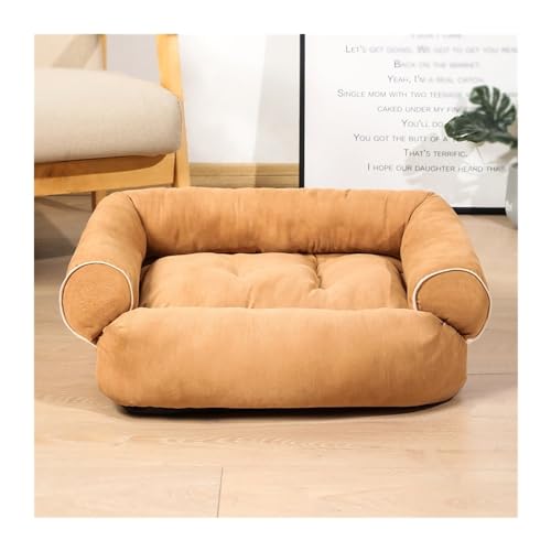 BUUNHI Hundebett Luxuriöses großes Hundeschlafsofa Hundebett Hundehütte Katzenmatten Schlafhütte für kleine und große Hunde Hundematte (Color : Khaki, Size : 3XL) von BUUNHI