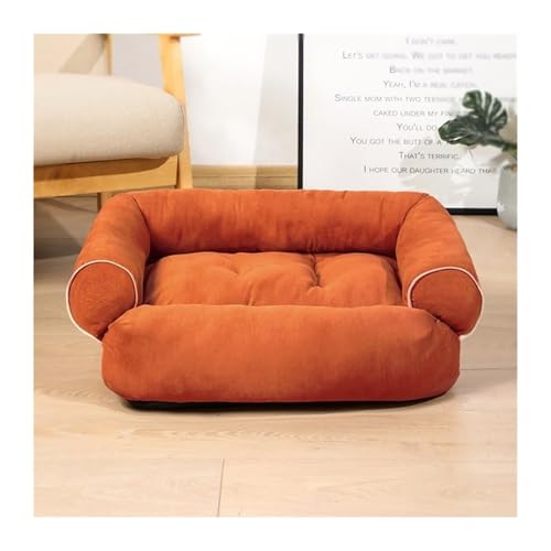 BUUNHI Hundebett Luxuriöses großes Hundeschlafsofa Hundebett Hundehütte Katzenmatten Schlafhütte für kleine und große Hunde Hundematte (Color : Orange, Size : 2XL) von BUUNHI