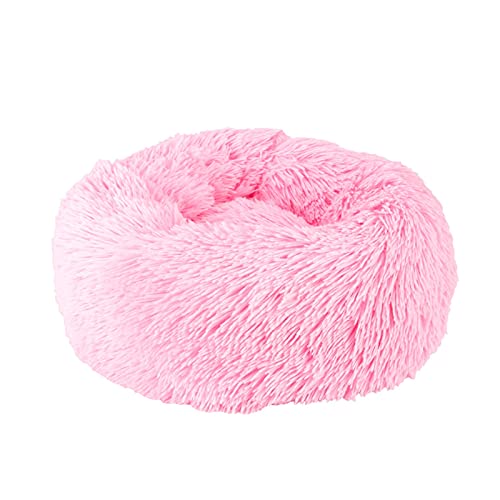 BUUNHI Hundebett Pet Bed Kennel Dog Round Cat Sleeping Bag Long Plüsch Large Puppy Cushion Mat Hundematte (Color : Pink 2, Size : 100cm) von BUUNHI