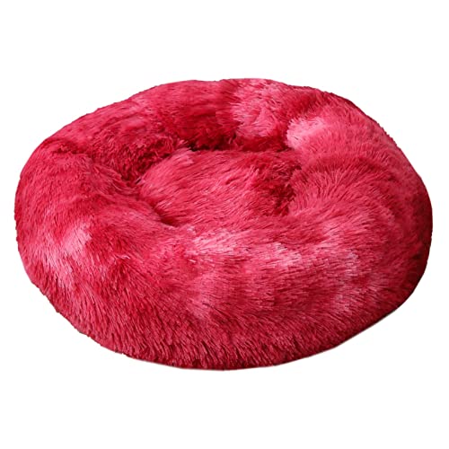 BUUNHI Hundebett Rundes Katzenbett, Langer Plüschbettkorb, weich, flauschig, warm, schlafendes Katzenhaus, Haustierkissen Hundematte (Color : 11, Size : 50cm) von BUUNHI