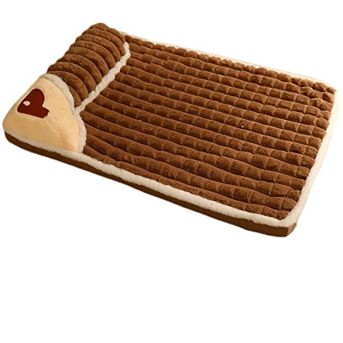 BUUNHI Hundebett Warmes Bett für kleine, mittelgroße Hunde, Fleece-Haustierunterlage mit Kissen, gemütliches Kissen für Welpen und Katzen Hundematte (Color : S1, Size : 75x45cm) von BUUNHI