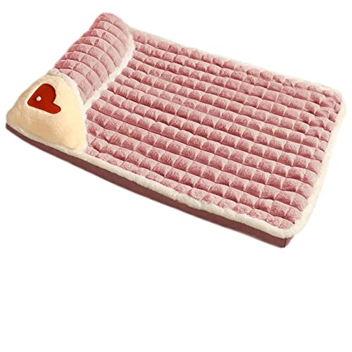 BUUNHI Hundebett Warmes Bett für kleine, mittelgroße Hunde, Fleece-Haustierunterlage mit Kissen, gemütliches Kissen für Welpen und Katzen Hundematte (Color : S2, Size : 75x45cm) von BUUNHI
