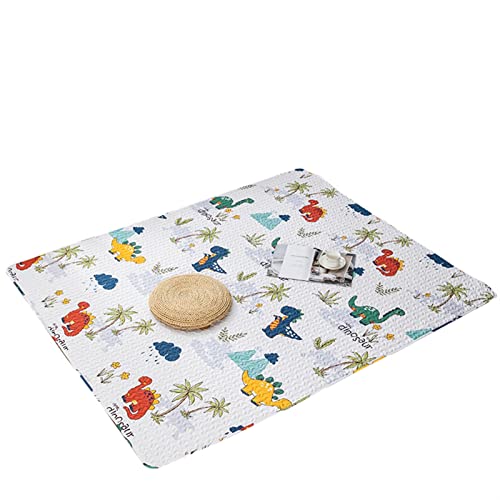 BUUNHI Hundebett Wiederverwendbare Pee Pads Puppy Kennel Crate Mats Waschbare rutschfeste Katzenmatten für Fußböden Hundematte (Color : Cartoon Dinosaur, Size : XS - 50x70cm) von BUUNHI