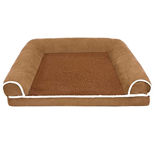 BUUNHI Hundebett Zwinger Katzennest Winterwarmes Schwammkissen Schlafsofa Vier Jahreszeiten Universal-Hundebett Hundematte (Color : GWF008, Size : L 75x50x12cm) von BUUNHI