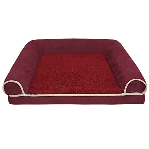 BUUNHI Hundebett Zwinger Katzennest Winterwarmes Schwammkissen Schlafsofa Vier Jahreszeiten Universal-Hundebett Hundematte (Color : GWF009, Size : L 75x50x12cm) von BUUNHI
