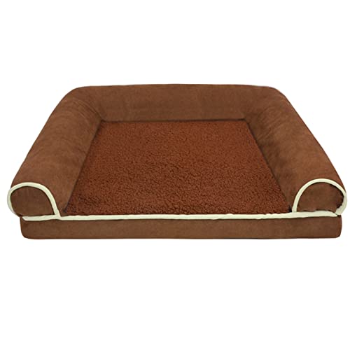 BUUNHI Hundebett Zwinger Katzennest Winterwarmes Schwammkissen Schlafsofa Vier Jahreszeiten Universal-Hundebett Hundematte (Color : GWF010, Size : L 75x50x12cm) von BUUNHI