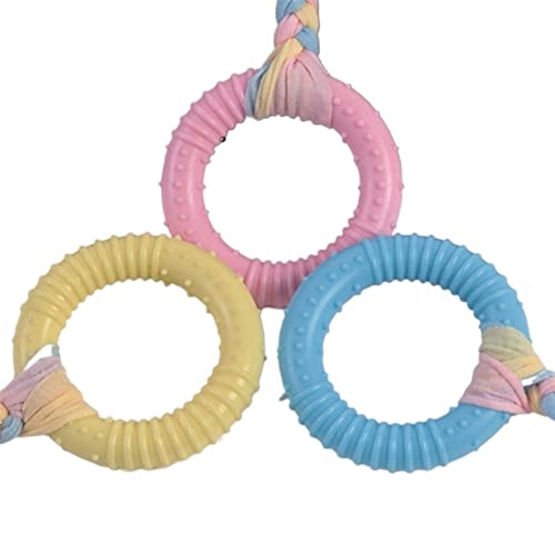 BUUNHI Kauspielzeug für Hunde Haustier Hunde Zähne Reinigung Spielzeug Baumwolle Knoten TPR Molaren Spielzeug Interaktives Training Form Ball Haustierspielzeug (Color : H 21x8cm, Size : Pink) von BUUNHI