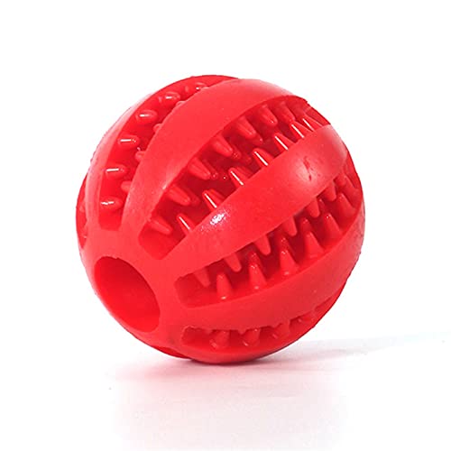 BUUNHI Kauspielzeug für Hunde Haustier-Hundespielzeug, interaktives Spielzeug, Zahnreinigungsbälle, bissfestes Kauspielzeug, 5 cm/6 cm/7 cm Haustierspielzeug (Color : Red, Size : M-6cm) von BUUNHI