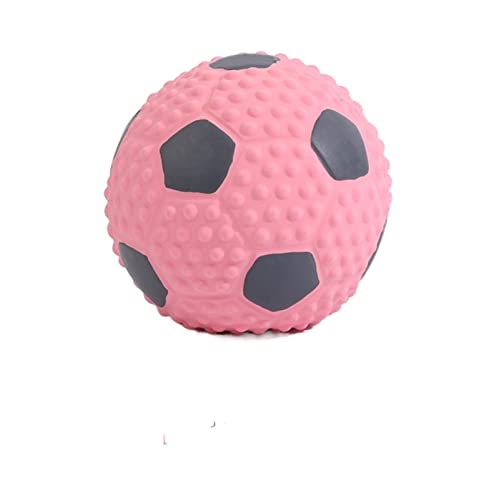 BUUNHI Kauspielzeug für Hunde Haustiere Hund Quietschen Sound Spielzeug Lustige Wurfbälle für Hundespielzeug für kleine große Hunde Haustierspielzeug (Color : Pink Football-S) von BUUNHI