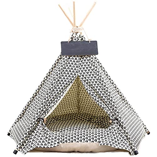 Hundebett Haustier-Tipi-Haustierbett mit dickem Kissen, Tafel, Hundezelt für mittelgroße kleine Hunde und Katzen Hundematte (Color : Scales, Size : 40X40X50CM) von BUUNHI