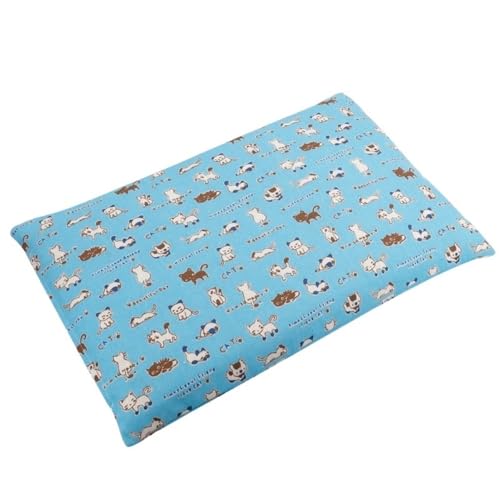 Hundebett Hundebettmatte Hundehütte Weiches Haustier Katzenbetten Decke Kissen Kleine Mittelgroße Hunde Hundematte (Color : Blue, Size : 45x70cm) von BUUNHI