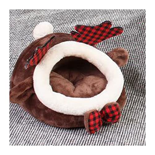 Hundebett Kaninchen Meerschweinchen Hamster Haus Kleintier Haustier Winter Warm Eichhörnchen Igel Chinchilla Haus Hundematte (Color : Brown XL) von BUUNHI