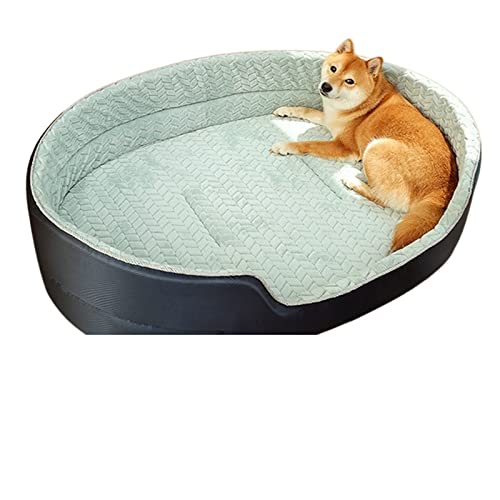 Hundebett Pet Bed House Schlafbetten für große, mittelgroße und kleine Hunde, weiche, waschbare Hundehüttenmatte Hundematte (Color : Blue, Size : XL-L75xW50cm) von BUUNHI