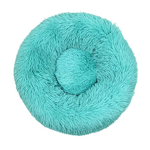 Hundebett Tie Dye Big Pet Zwinger Fuzzy Round Plüsch Cat Bed House Soft Long Plüsch Pet Dog Bed Warm Hundematte (Color : Green, Size : 90cm) von BUUNHI