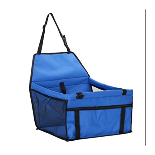 Hundedecke Auto-Geschirr-Sitz-Haustier-Hunde-Abdeckungs-Auflage-Tragen-Haus-Katzen-Welpen-Taschen-Auto-Reise-Faltbare Hängematten-Hundetasche Autositzbezüge (Color : Blue) von BUUNHI