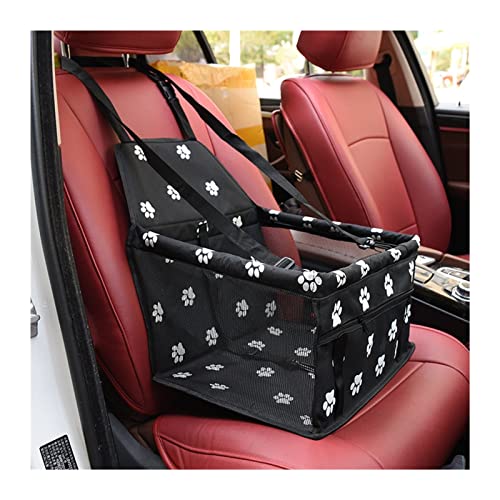 Hundedecke Auto-Geschirr-Sitz-Haustier-Hunde-Abdeckungs-Auflage-Tragen-Haus-Katzen-Welpen-Taschen-Auto-Reise-Faltbare Hängematten-Hundetasche Autositzbezüge (Color : Paw Black) von BUUNHI