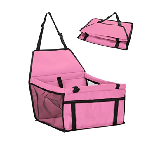 Hundedecke Auto-Geschirr-Sitz-Haustier-Hunde-Abdeckungs-Auflage-Tragen-Haus-Katzen-Welpen-Taschen-Auto-Reise-Faltbare Hängematten-Hundetasche Autositzbezüge (Color : Pink) von BUUNHI