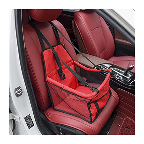 Hundedecke Auto-Geschirr-Sitz-Haustier-Hunde-Abdeckungs-Auflage-Tragen-Haus-Katzen-Welpen-Taschen-Auto-Reise-Faltbare Hängematten-Hundetasche Autositzbezüge (Color : Red) von BUUNHI