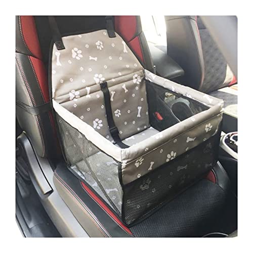 Hundedecke Auto-Haustiertransportbox, zusammenklappbarer Hunde- und Katzensitz, Reisetasche, Auto-Sicherheitskorb Autositzbezüge (Color : 40x32x24cm Beige) von BUUNHI