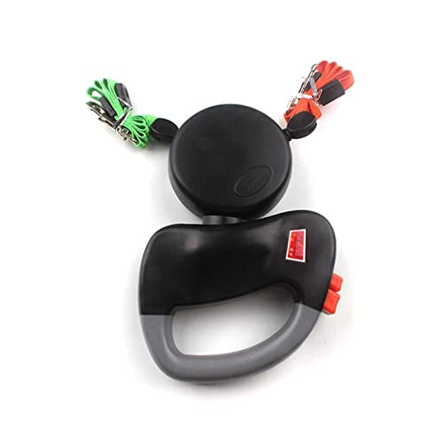 Hundeleine Doppelkopf Verstellbarer Hundeaußensicherheitsgurt Haustierleinen-Rückhaltegeschirr aus Nylonleinen Verstellbare Führleine (Color : Black, Size : 3M) von BUUNHI