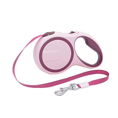 Hundeleine Einziehbare Hundeleine für mittelgroße und große Hunde Verstellbare Führleine (Color : B - Pink, Size : 5m - 20kg) von BUUNHI