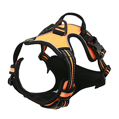 Hundeleine Geschirrweste für große Hunde, reflektierend, Verstellbarer Haustier-Brustgurt, Trainingsgeschirr für Haustiere Verstellbare Führleine (Color : Orange, Size : L Bust 38-89CM) von BUUNHI