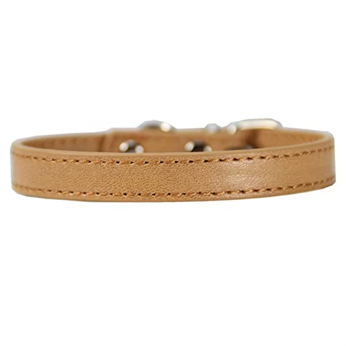 Hundeleine Hundehalsband Heimtierbedarf Großer Hundebedarf Leine Hundehalsband Katzenhalsband Verstellbare Führleine (Color : Khaki, Size : 1.0S) von BUUNHI