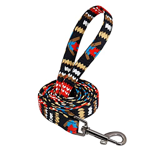 Hundeleine Hundehalsband Nylon Pet Dog ID Tag Halsbänder Gravierte Bedruckte Welpenhalsbandleine Verstellbare Führleine (Color : Red Leash, Size : M) von BUUNHI