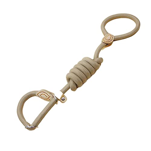 Hundeleine Hundeleine Slip Rope Lead Leash Strapazierfähiges geflochtenes Seil Verstellbares Halsband Trainingsleinen Verstellbare Führleine (Color : Dark Khaki, Size : 0.6x1.5cm) von BUUNHI