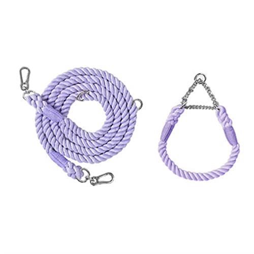 Hundeleine Hundeleine für mittelgroße Hunde, Leinen, Haustiertraining, Laufen, Klettern, Hundeleinen, Hundeseile Verstellbare Führleine (Color : Purple-Sliver, Size : 46-52cm) von BUUNHI