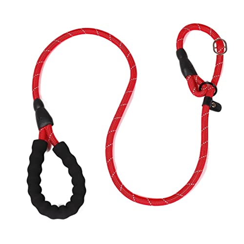 Hundeleine Laufleinen aus Nylon Seilhalsband 2 in 1 verstellbares Halsband klein mittelgroß Verstellbare Führleine (Color : Red, Size : 1.4M X 1.2CM) von BUUNHI