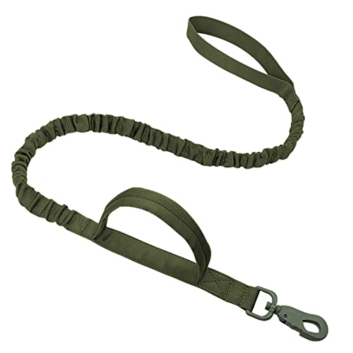 Hundeleine Militärische Taktische Hundehalsbandleine Mittelgroße Hundehalsbandleine für Deutschen Schäferhund Verstellbare Führleine (Color : Green Leash, Size : L) von BUUNHI