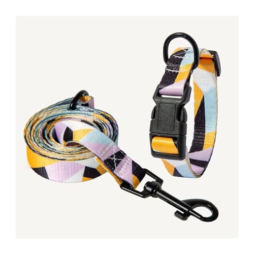 Hundeleine Pet Collar Leine Set Hunde- und Katzenhalsband und verstellbare Leine Verstellbare Führleine (Color : NO1 Set, Size : 32-51CM) von BUUNHI