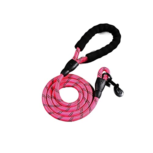 Hundeleine Reflektierende Nylon-Leinen, mittelgroße Welpenhalsbandleinen, Führstrick, Haustiergeschirr Verstellbare Führleine (Color : Pink, Size : 1.5Mx1.0CM) von BUUNHI