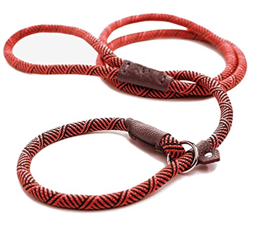 Hundeleine Verstellbare Halsbandleine unterstützt große mittelgroße Hunde Verstellbare Führleine (Color : Red, Size : L) von BUUNHI