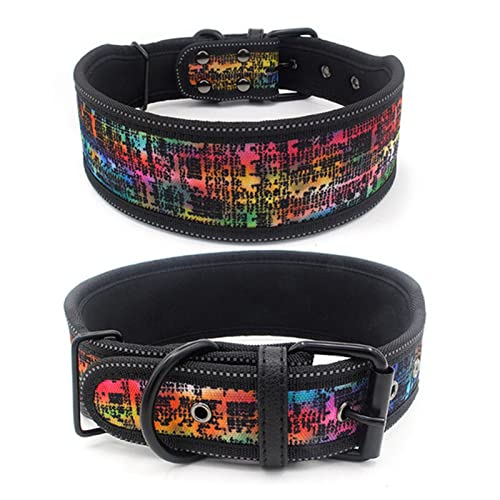 Hundeleine Verstellbares Hundehalsband mit Schnalle für kleine, mittelgroße Hunde, Pitbull-Leine, Hundekette Verstellbare Führleine (Color : Rainbow, Size : L) von BUUNHI