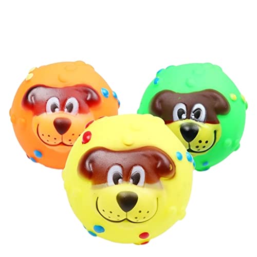 Kauspielzeug für Hunde 1 Stück Durchmesser 6 cm quietschendes Haustier-Hundeballspielzeug für kleine Hunde Gummi-Kauspielzeug für Welpen Haustierspielzeug ( Color : Dog Ball , Size : 1 pcs random colo von BUUNHI