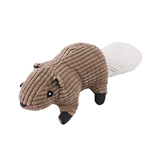 Kauspielzeug für Hunde Cord-Hunde-Kauspielzeug, Haustier-Welpen, Quietsch-Kaugeräusch-Spielzeug, Hunde-Plüsch-Beißspielzeug Haustierspielzeug (Color : Brown Squirrel) von BUUNHI