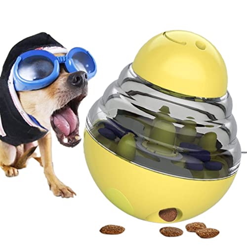 Kauspielzeug für Hunde Lustiges Haustier, das Leckagefutterbehälter schüttelt, Welpenkatze, langsames Futter, Haustierbecher, Spielzeug Haustierspielzeug (Color : Yellow, Size : 2pcs) von BUUNHI