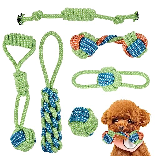 BUYGOO Hundespielzeug Set, 6 Stück Hundespielzeug Kleine Hunde, Hunde Spielzeug, Hundespielzeug Seil, Hundekauspielzeug, Hundespielzeug Große Hunde Unzerstörbar, Welpen Spielzeug für Hunde ​Zahnpflege von BUYGOO