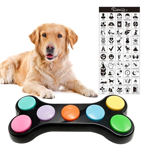 BUYVIKAY 7 in 1 Hunde Button für Kommunikation,Hund sprechende Tasten mit 50-Aufklebern, Haustier-Tasten,Dog Buttons-Hund Button-Bunte Hundeknöpfe,um Ihrem Hund das Sprechen beizubringen BUYVIKAY 7 in 1 Hunde Button für Kommunikation,Hund sprechende Tasten mit 50-Aufklebern, Haustier-Tasten,Dog Buttons-Hund Button-Bunte Hundeknöpfe,um Ihrem Hund das Sprechen beizubringen von BUYVIKAY
