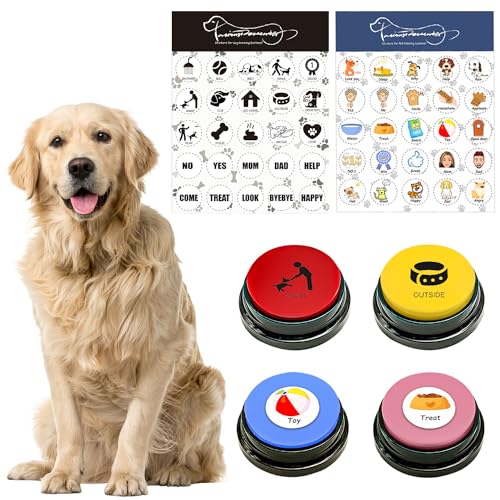 BUYVIKAY Satz von 4 Farben Hunde Button,Buzzer mit aufnahmefunktion Hunde, Haustier Trainings,Hundeknopf für die Kommunikation,30 Sekunden Sprachaufzeichnungstaste, Aufnahmebare Taste BUYVIKAY Satz von 4 Farben Hunde Button,Buzzer mit aufnahmefunktion Hunde, Haustier Trainings,Hundeknopf für die Kommunikation,30 Sekunden Sprachaufzeichnungstaste, Aufnahmebare Taste von BUYVIKAY