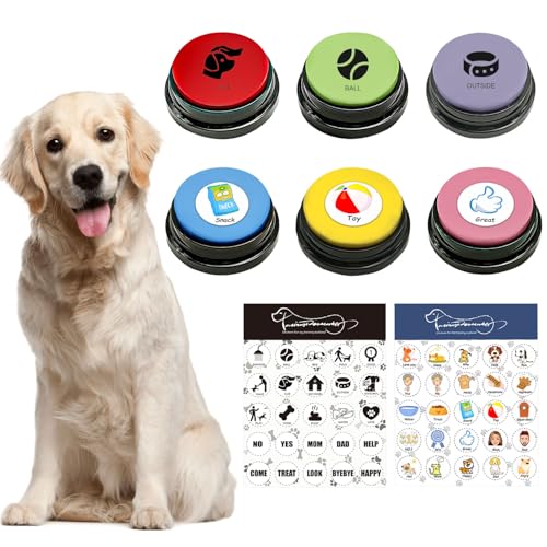 BUYVIKAY Satz von 6 Farben Hunde Button,Buzzer mit aufnahmefunktion Hunde, Haustier-Trainings,Hundeknopf für die Kommunikation,30-Sekunden-Sprachaufzeichnungstaste-Hundesprechende Tasten BUYVIKAY Satz von 6 Farben Hunde Button,Buzzer mit aufnahmefunktion Hunde, Haustier-Trainings,Hundeknopf für die Kommunikation,30-Sekunden-Sprachaufzeichnungstaste-Hundesprechende Tasten von BUYVIKAY