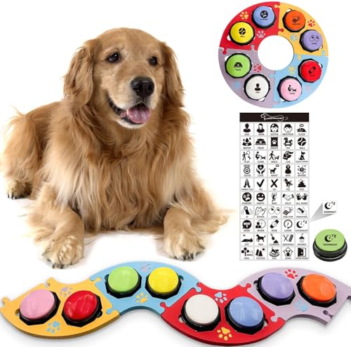 BUYVIKAY Set mit 5 farbigen Hundetasten mit EVA-Matte für Kommunikation, Sprachaufnahme-Taste, aufzeichnbare Tasten, sprechende Tasten, Haustier-Tasten, trainieren Sie Ihren Hund, um Tasten zu BUYVIKAY Set mit 5 farbigen Hundetasten mit EVA-Matte für Kommunikation, Sprachaufnahme-Taste, aufzeichnbare Tasten, sprechende Tasten, Haustier-Tasten, trainieren Sie Ihren Hund, um Tasten zu von BUYVIKAY
