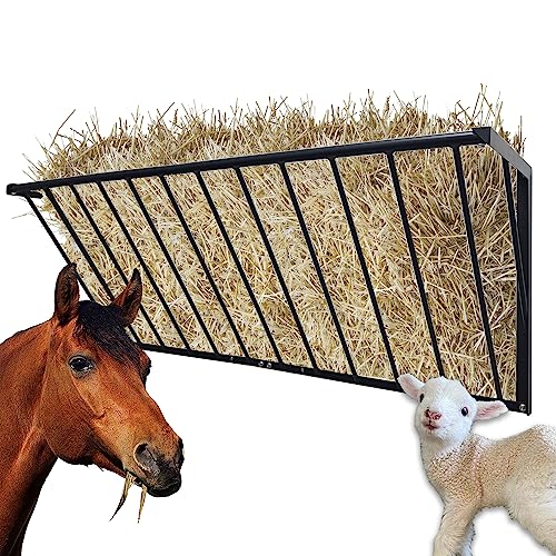 BUYYAH Heu-Futterspender für Pferde, Schafe, Ziegen, 160 cm lang, mit 120 l großem Fassungsvermögen, Karbonstahl, Wandmontage, Heuraufe für Pferde, Schafe, Ziegen, Innen- und Außenbereich BUYYAH Heu-Futterspender für Pferde, Schafe, Ziegen, 160 cm lang, mit 120 l großem Fassungsvermögen, Karbonstahl, Wandmontage, Heuraufe für Pferde, Schafe, Ziegen, Innen- und Außenbereich von BUYYAH